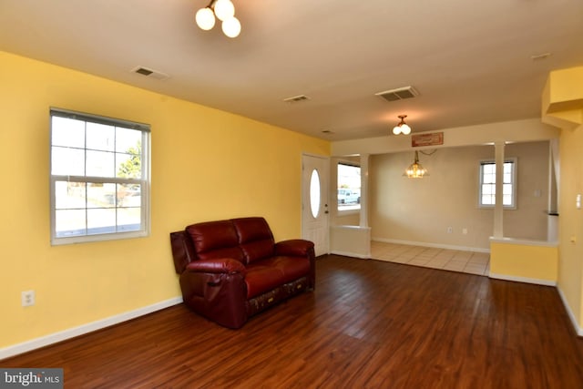 living room featuring hardwood / wood-style flooring