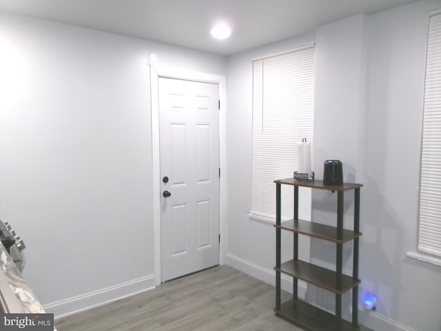 foyer with hardwood / wood-style floors