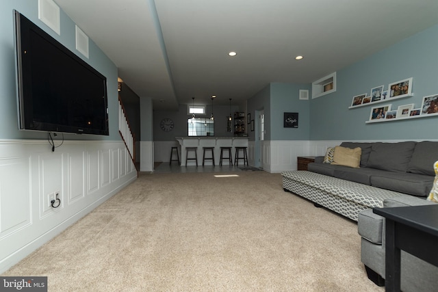 view of carpeted living room