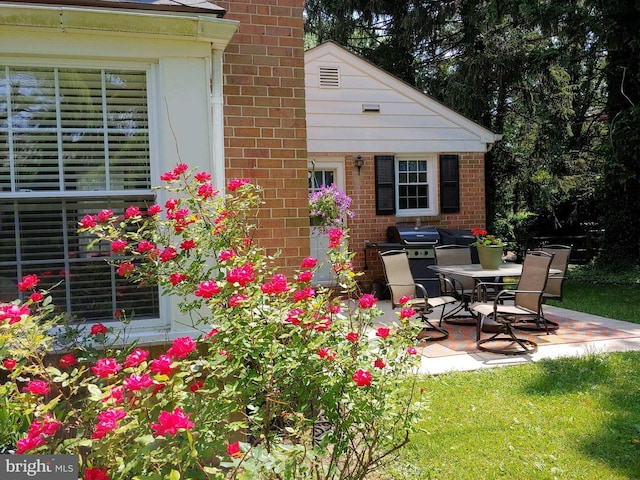 view of patio with area for grilling