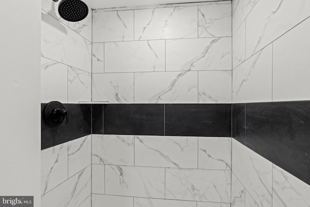 interior details with tiled shower