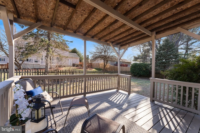 deck featuring fence