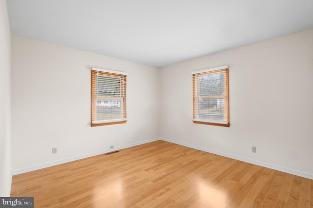 empty room featuring light hardwood / wood-style flooring