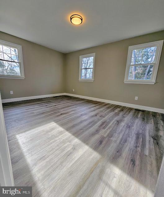 empty room with hardwood / wood-style floors