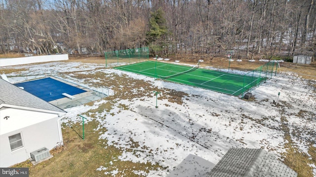 view of swimming pool with cooling unit