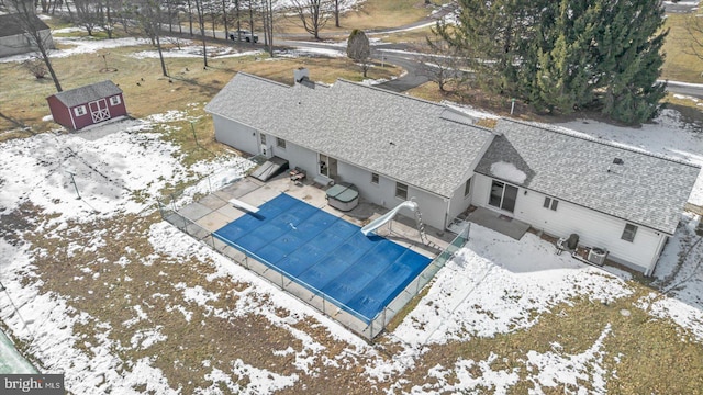 view of snowy aerial view