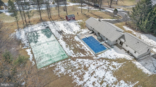 view of snowy aerial view