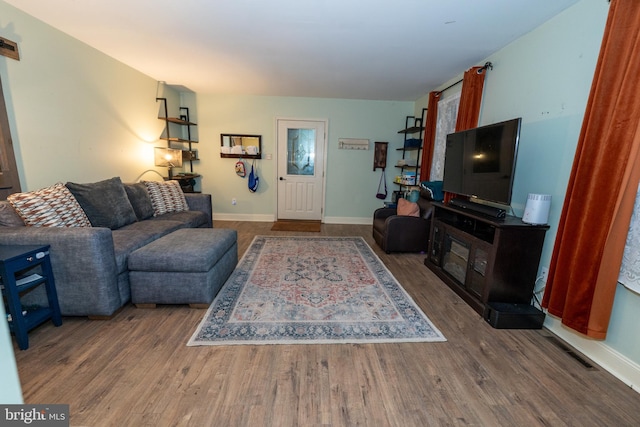 living room featuring hardwood / wood-style flooring