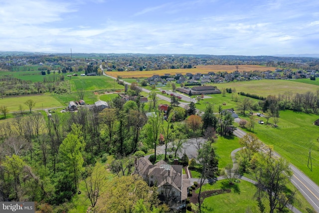 bird's eye view with a rural view