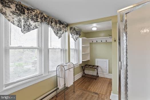 interior space featuring hardwood / wood-style floors and a wealth of natural light