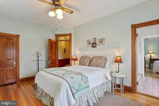 bedroom featuring hardwood / wood-style floors