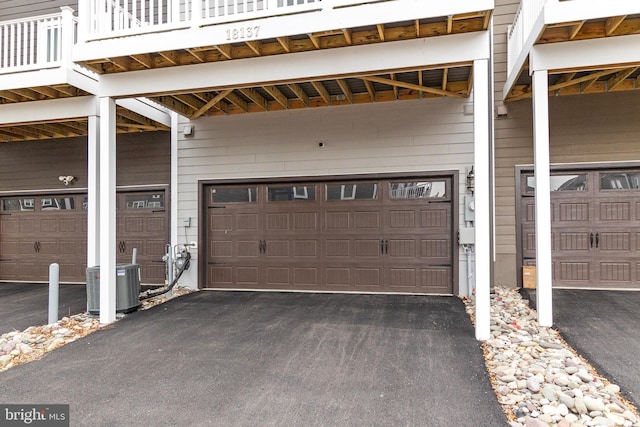 garage featuring central AC unit