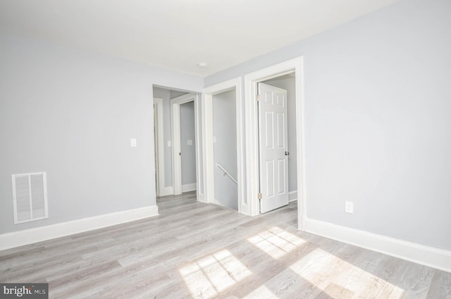 empty room featuring light wood-type flooring