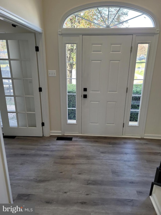 foyer featuring hardwood / wood-style floors