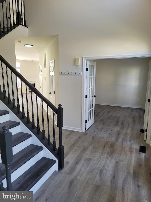 foyer entrance featuring wood-type flooring