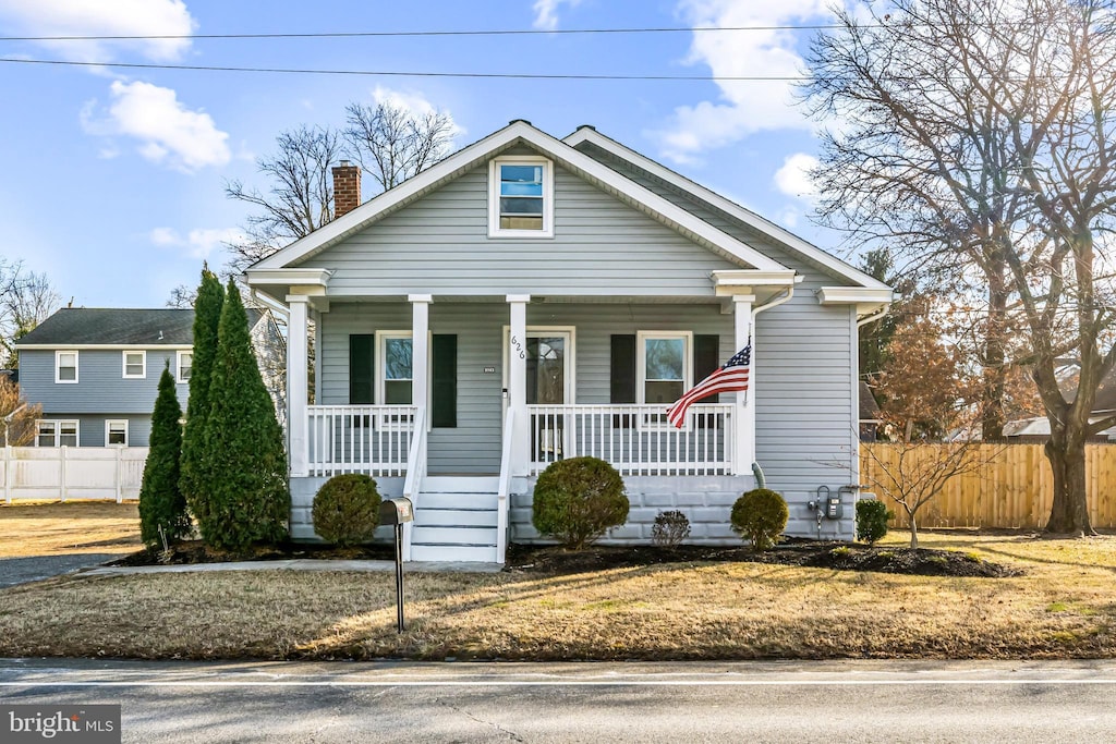 bungalow-style house featuring a porch