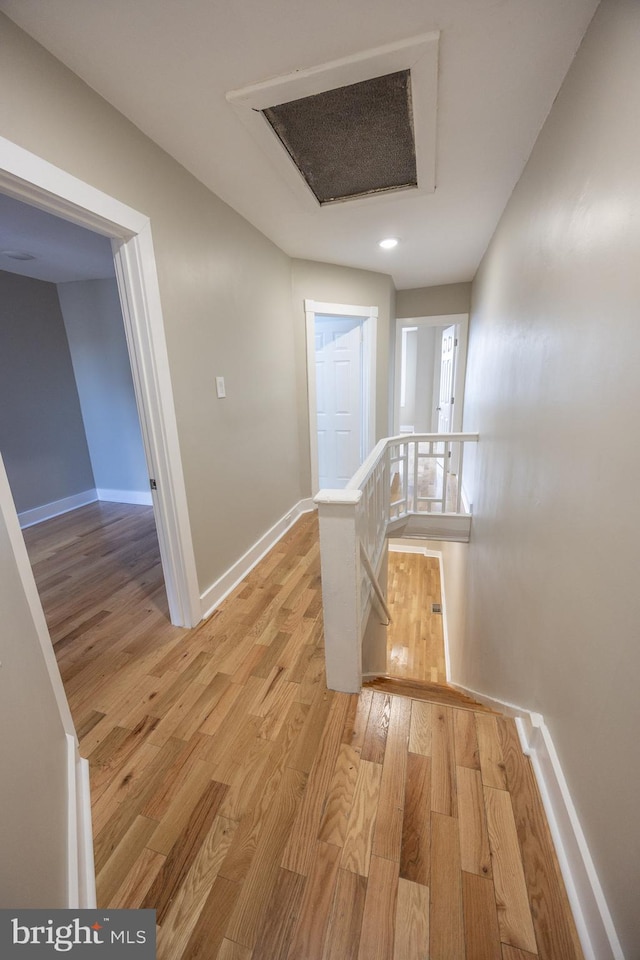 hallway featuring light wood-type flooring