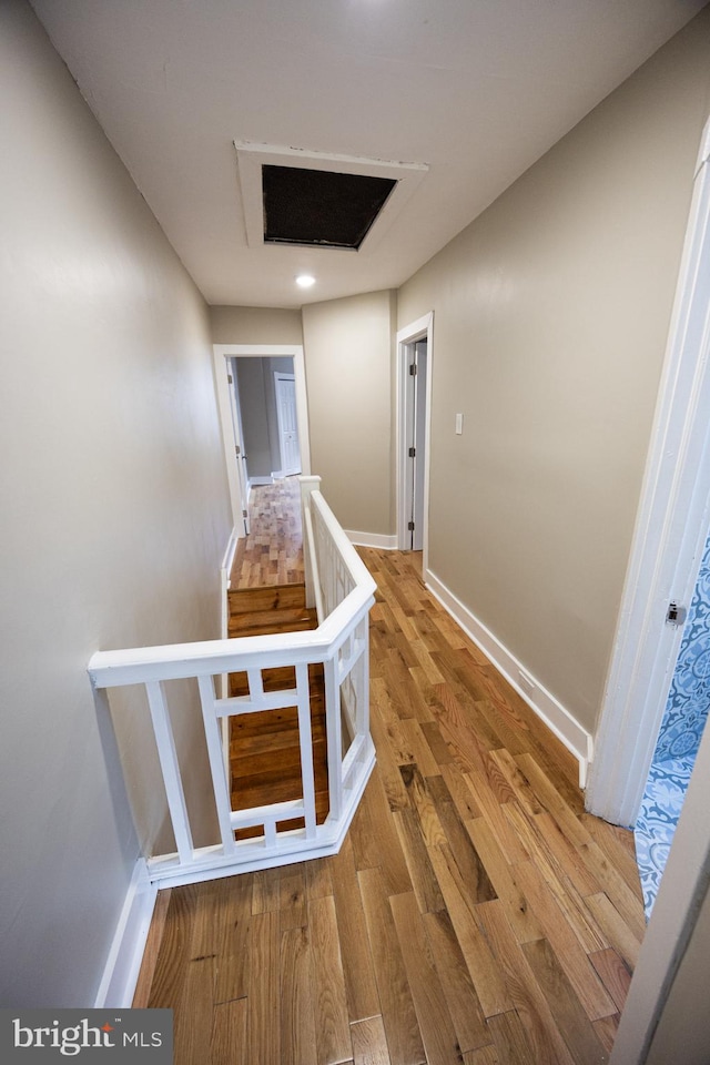 hallway featuring light hardwood / wood-style flooring