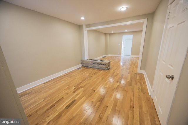 unfurnished room featuring light wood-type flooring