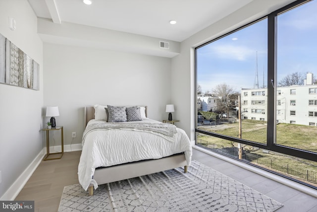 bedroom featuring light hardwood / wood-style flooring