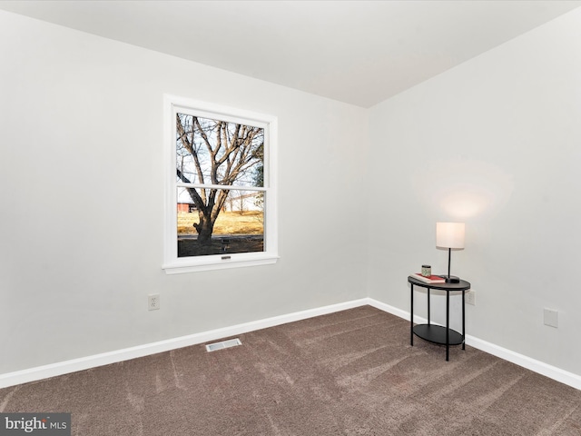 view of carpeted spare room