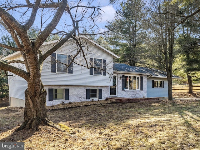 view of split level home