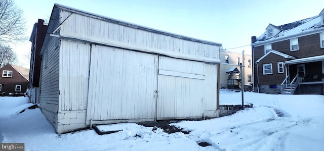 view of snow covered structure