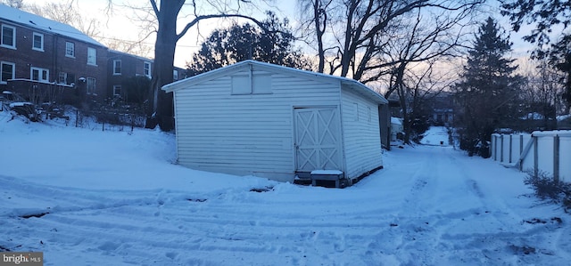 view of snow covered structure