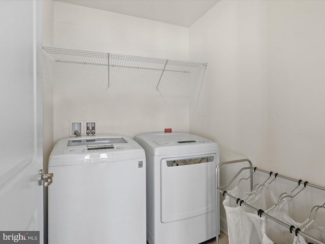 laundry room featuring washer and dryer