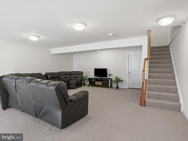 living room with carpet floors