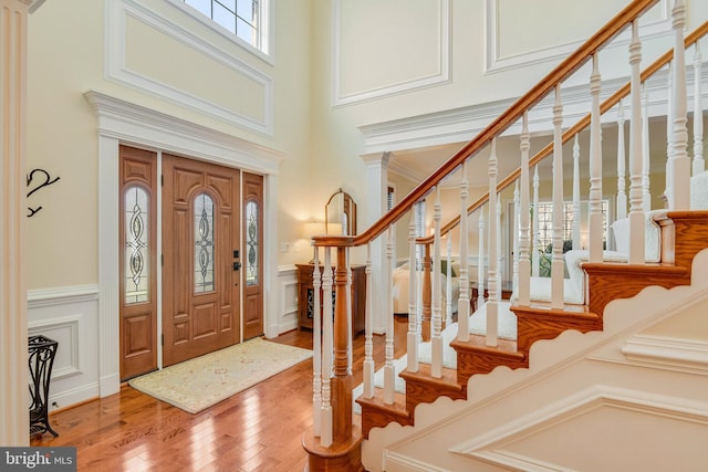 entrance foyer featuring hardwood / wood-style flooring