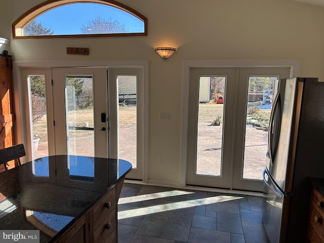 doorway to outside with french doors