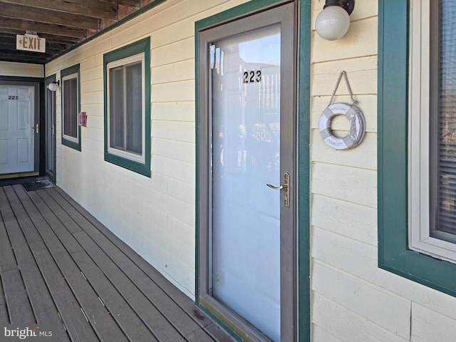 view of doorway to property