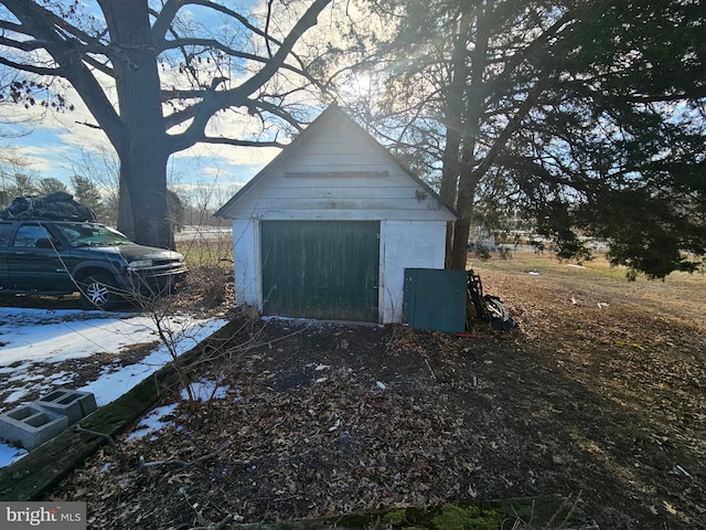 view of garage