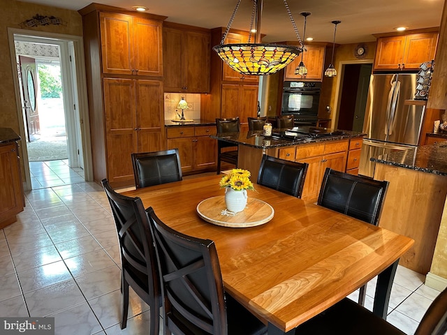 view of tiled dining room