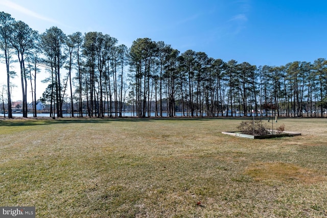 view of home's community featuring a lawn and a water view