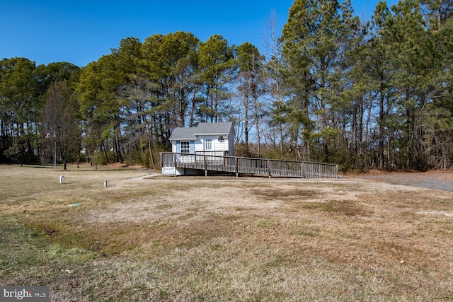 view of yard featuring a deck