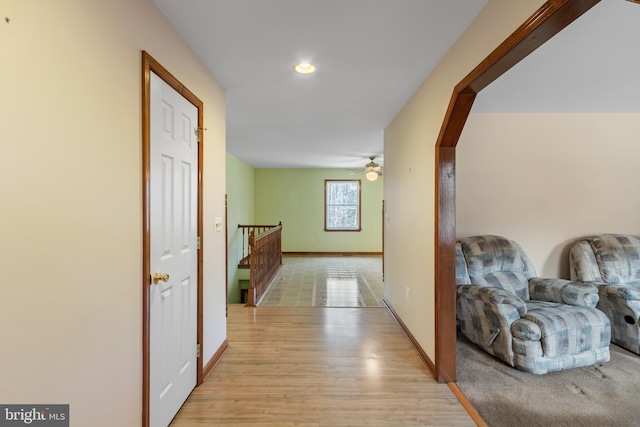 hallway featuring light hardwood / wood-style floors