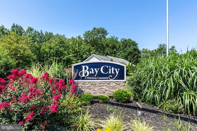 view of community sign