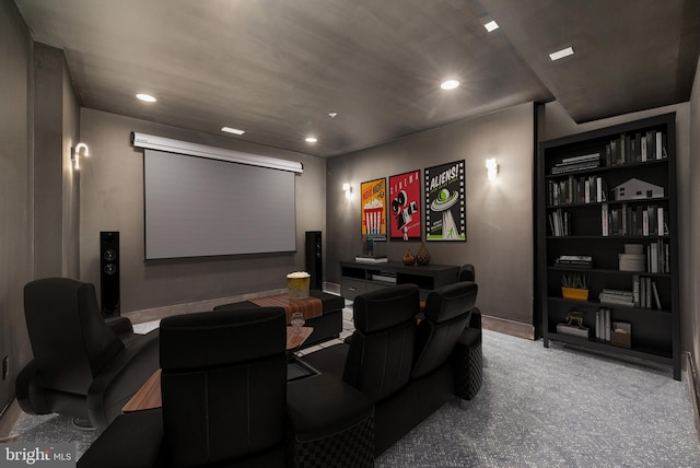 home theater room with built in features