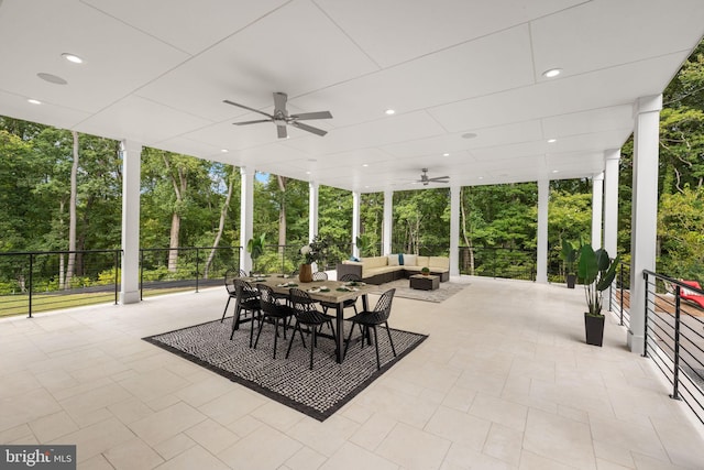 view of patio / terrace featuring outdoor lounge area and ceiling fan