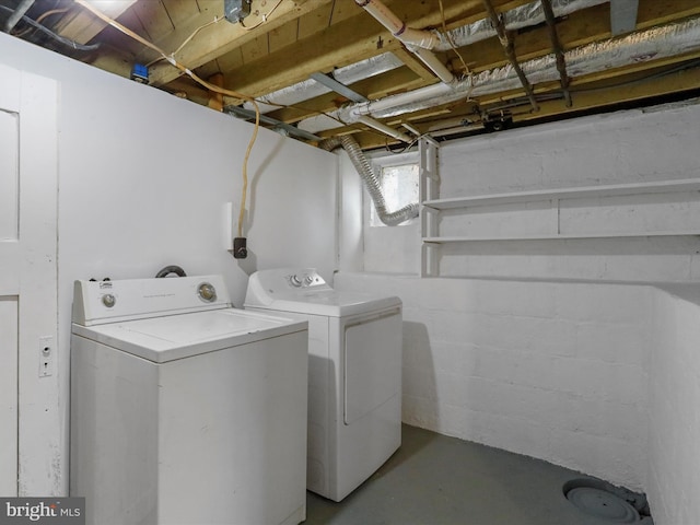 laundry room with washing machine and clothes dryer