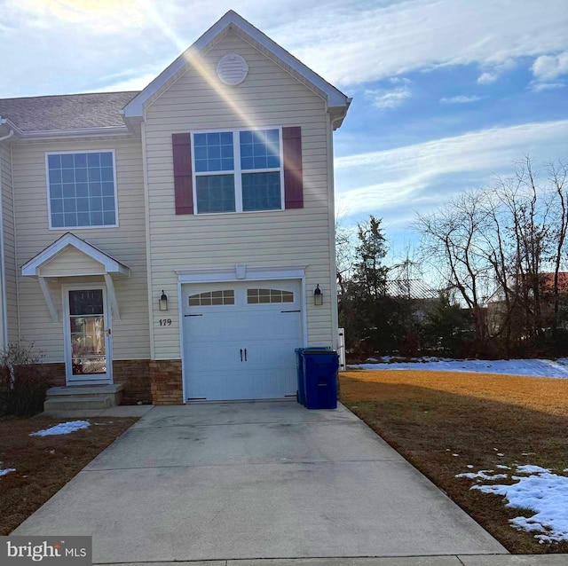 view of front of home with a garage