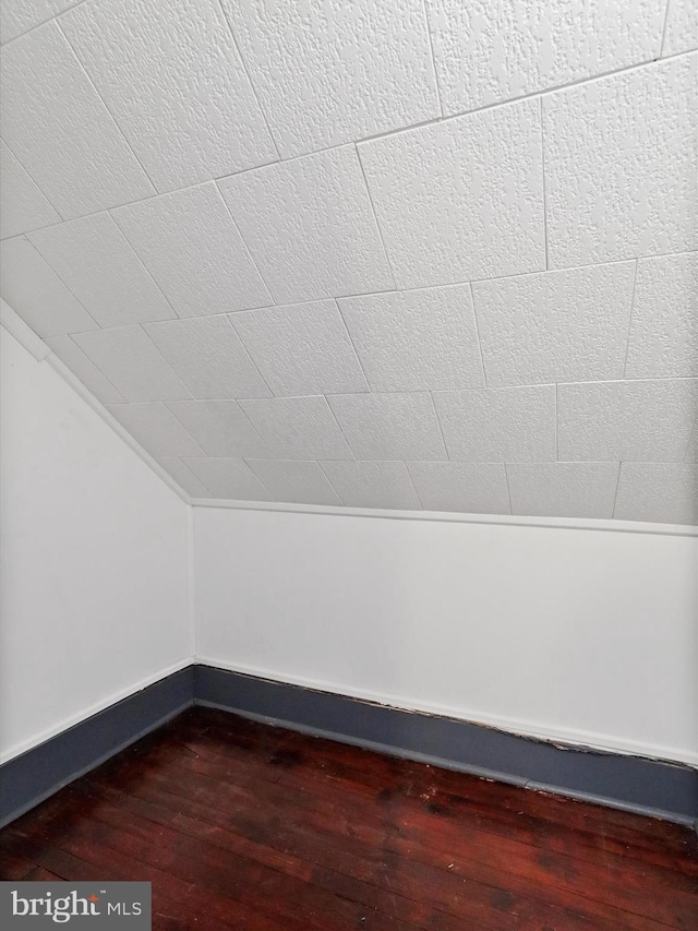 bonus room with lofted ceiling and hardwood / wood-style floors