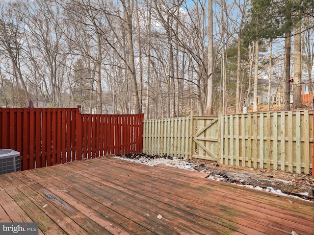 wooden terrace with cooling unit