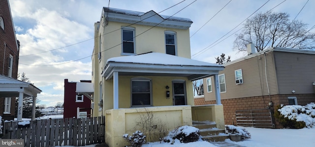 view of front of property with covered porch