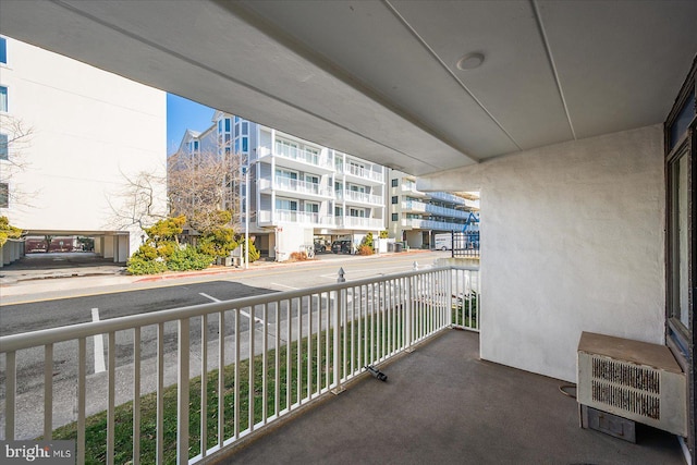 balcony featuring heating unit