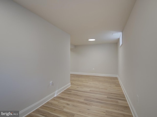 empty room with light wood-type flooring