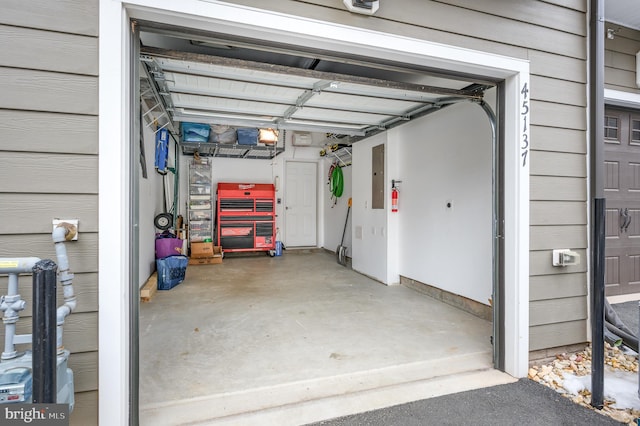 garage featuring electric panel