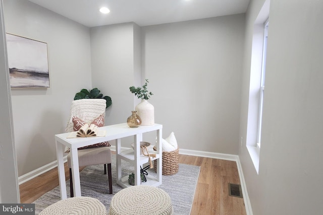 office space featuring light hardwood / wood-style flooring